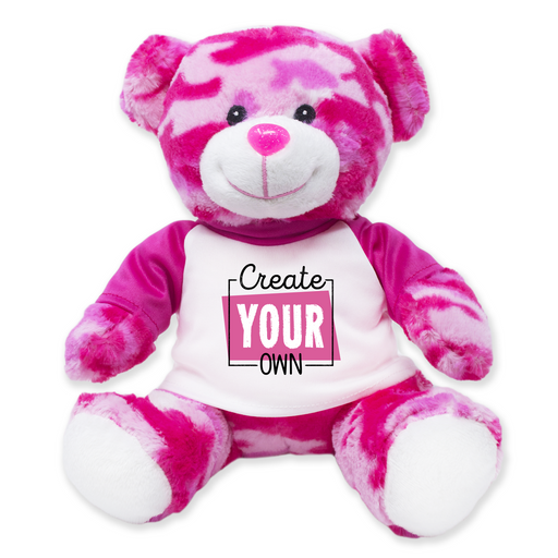 9" Pink Camo Teddy Bear