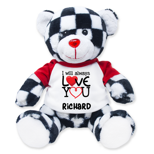 9" Checkered Teddy Bear